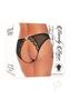 Barely Bare Lace Edge Open Panty - O/s - Black
